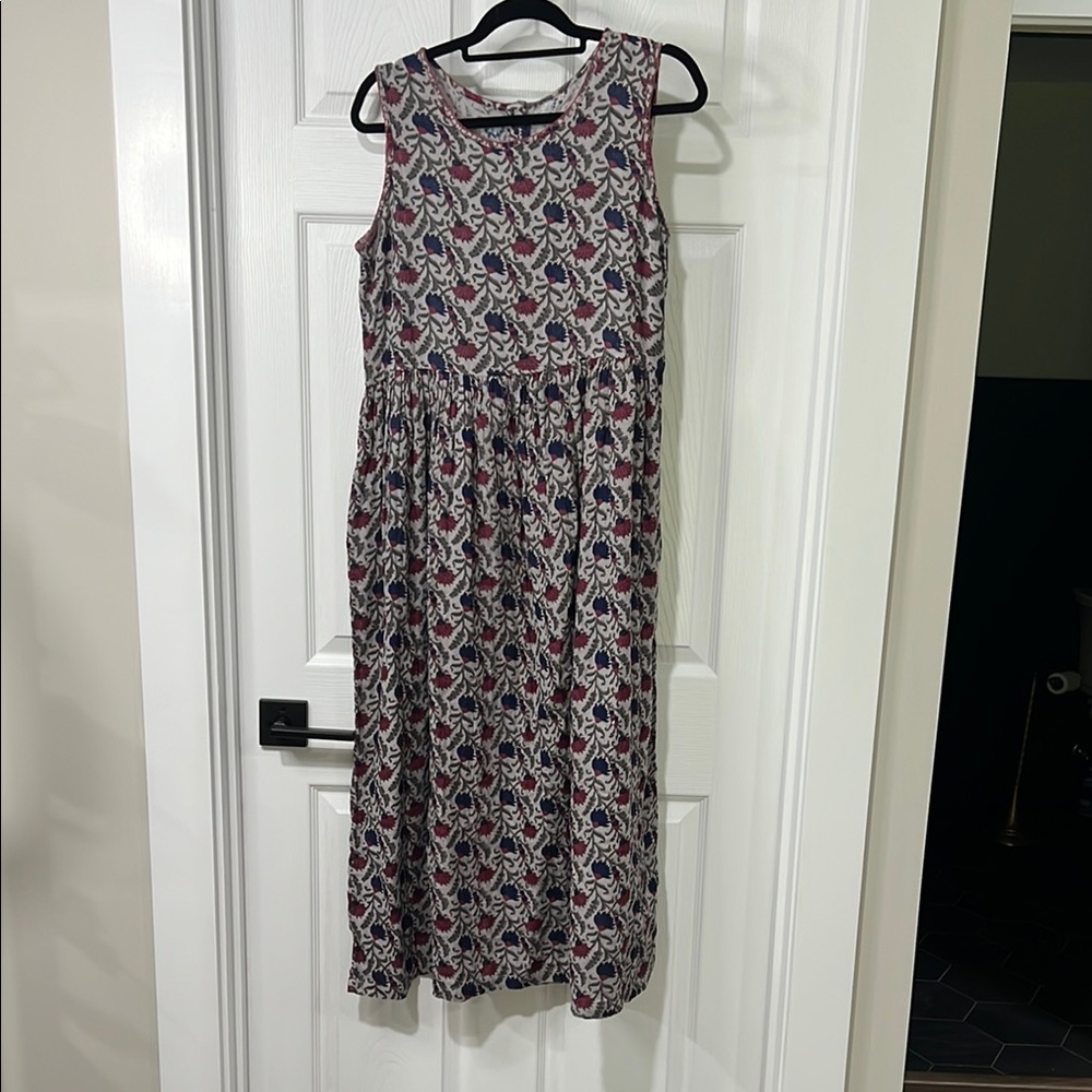 NATURAL LIFE Floral Midi Dress - Red and Blue